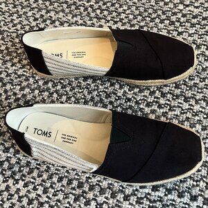 TOMS Men's Black Espadrille Shoe (Size 11)